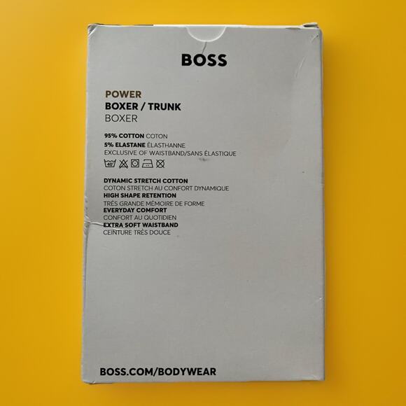 HUGO BOSS Boxer Briefs Mens M Black 3-Pack Power Trunk Cotton Stretch Logo - Picture 2 of 4